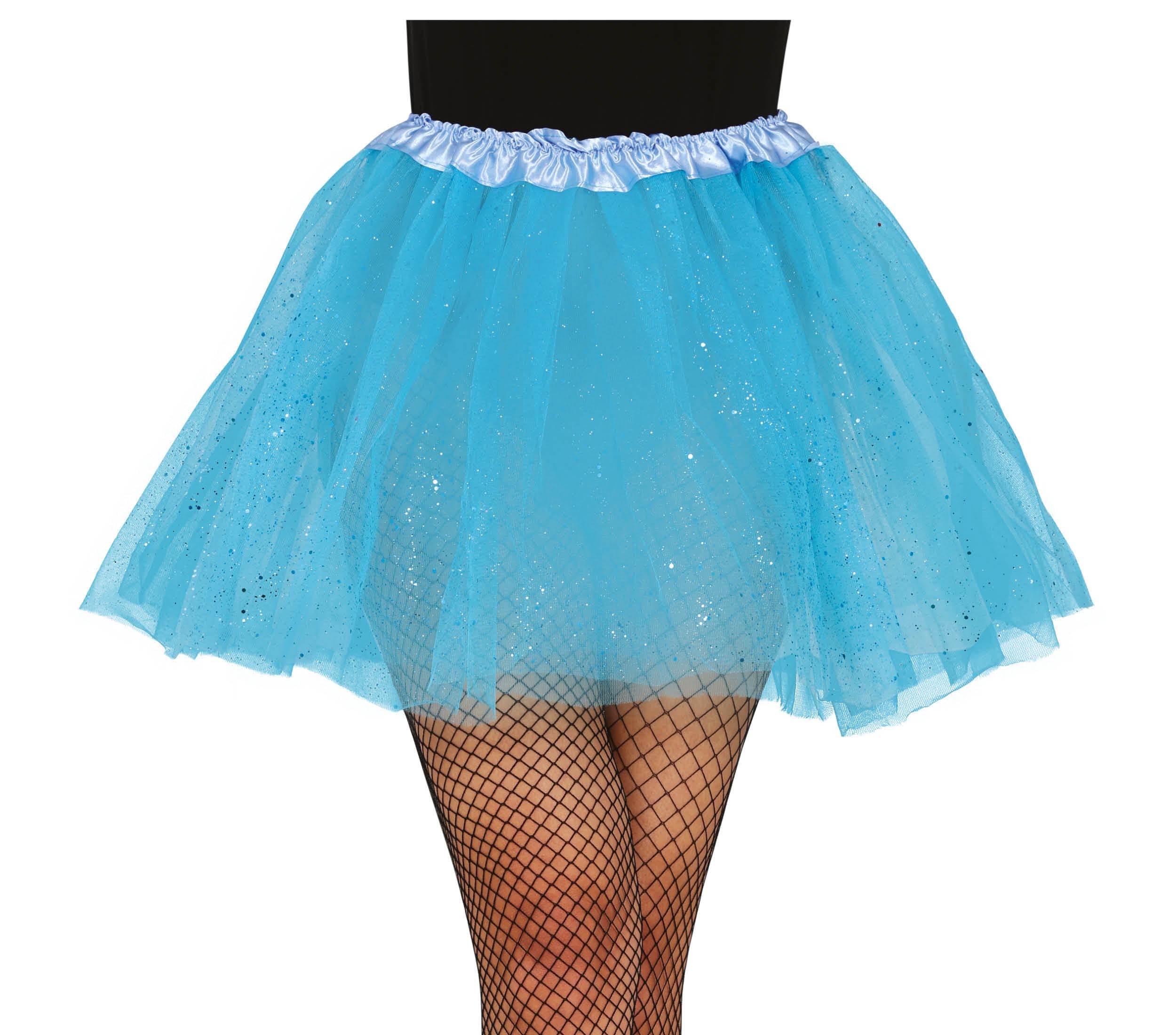 Himmelblå tutu med glimmer, 40 cm