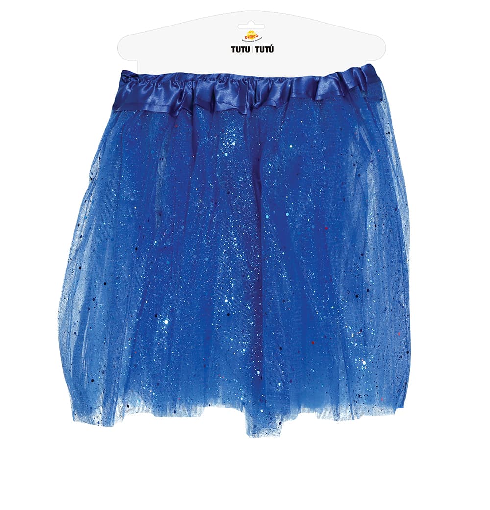 Blå tutu med glimmer, 40 cm