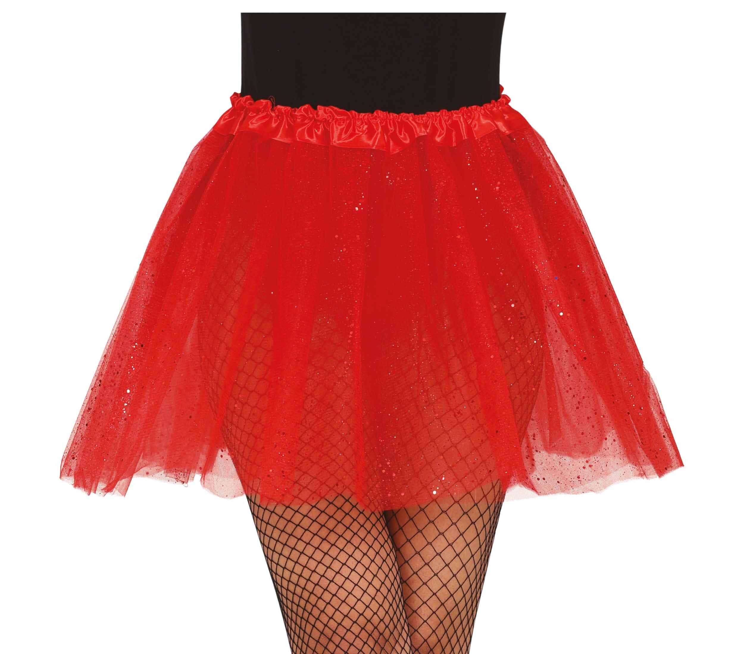 Rød tutu med glimmer, 40 cm