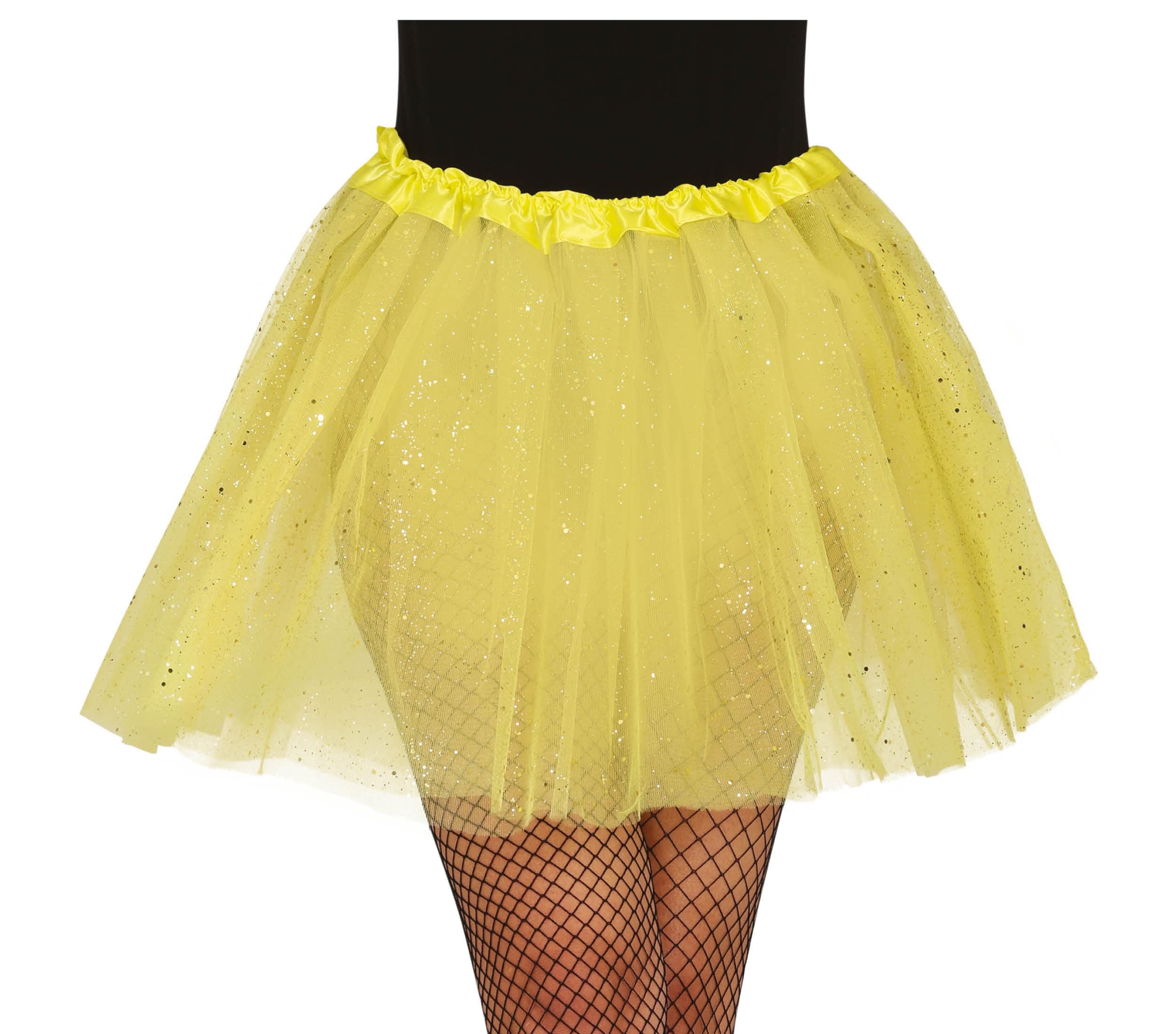 Gul tutu med glimmer, 40 cm