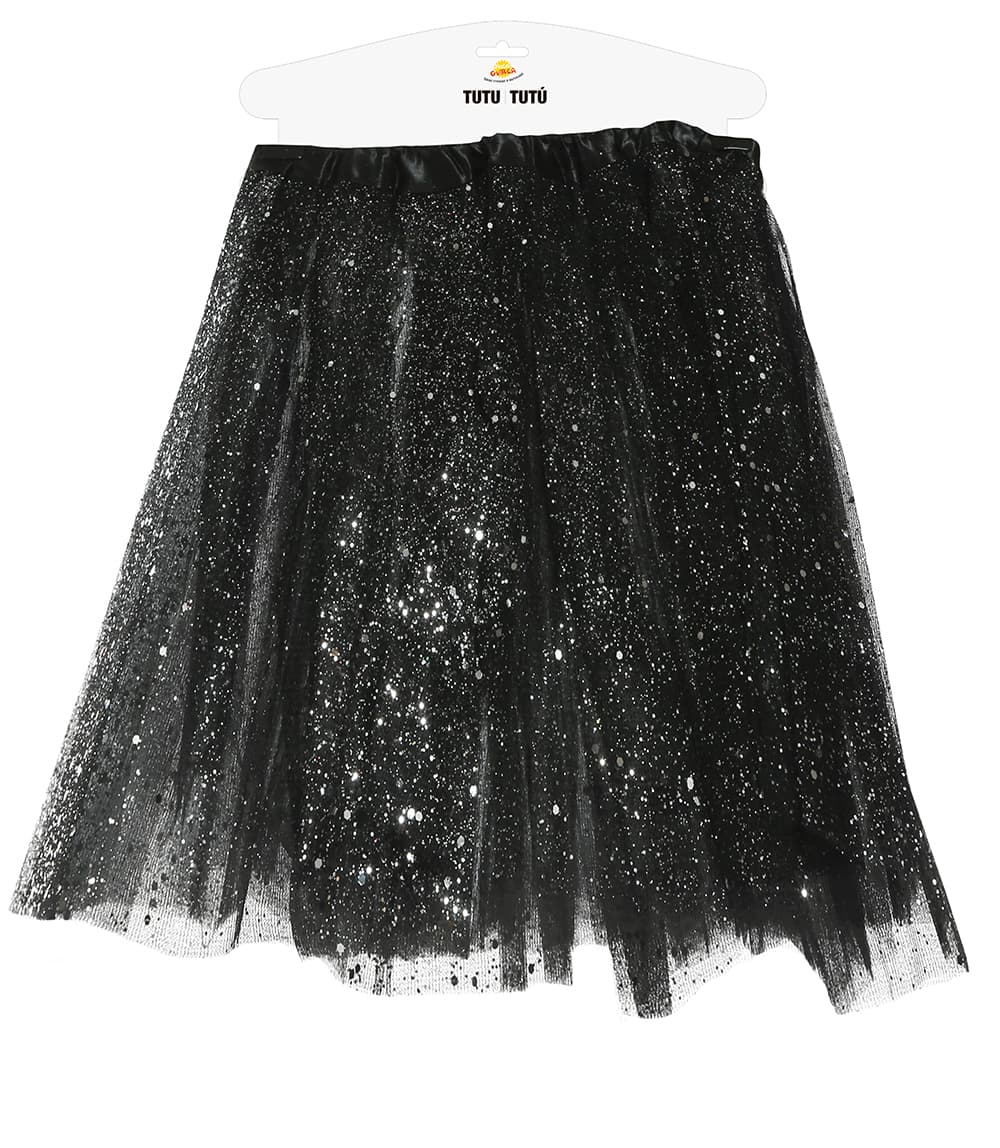 Sort tutu med glimmer, 40 cm
