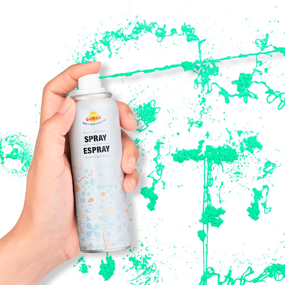 175 serpentinspray-dåse, 83 ml, gul/blå/rød/grøn/orange/fuchsia