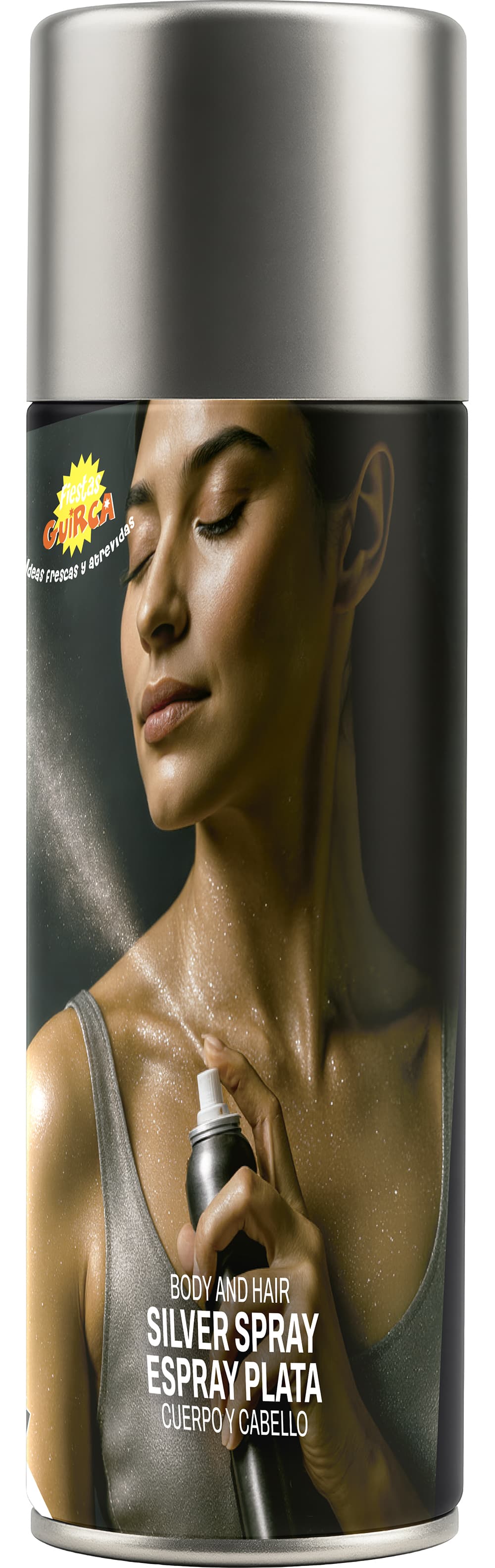 Sølvfarvet kropsspray 75 ml