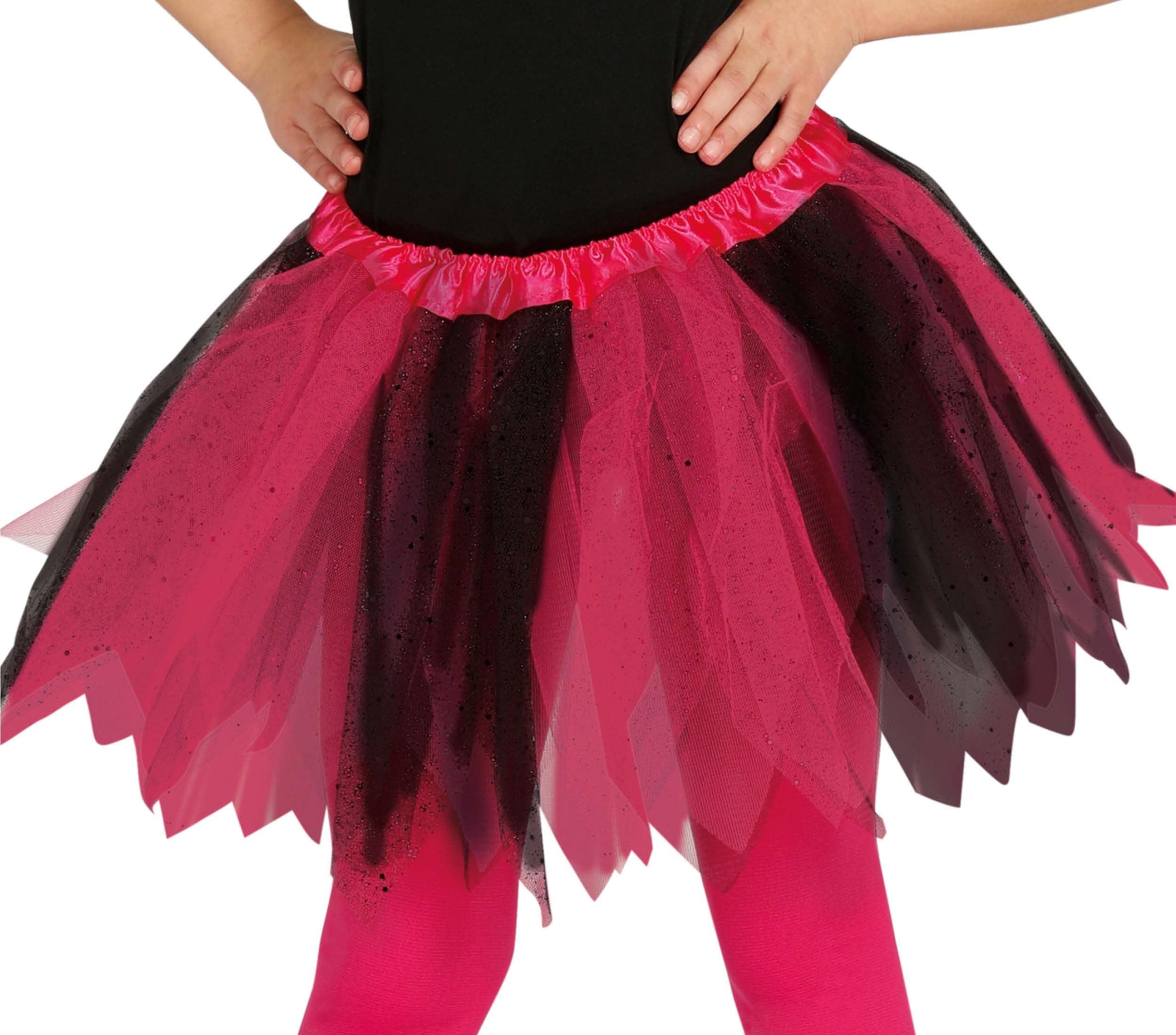 Sort/lyserød tutu til børn, 30 cm