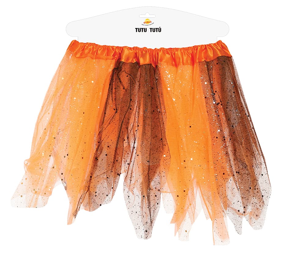 Sort/orange tutu til børn, 30 cm