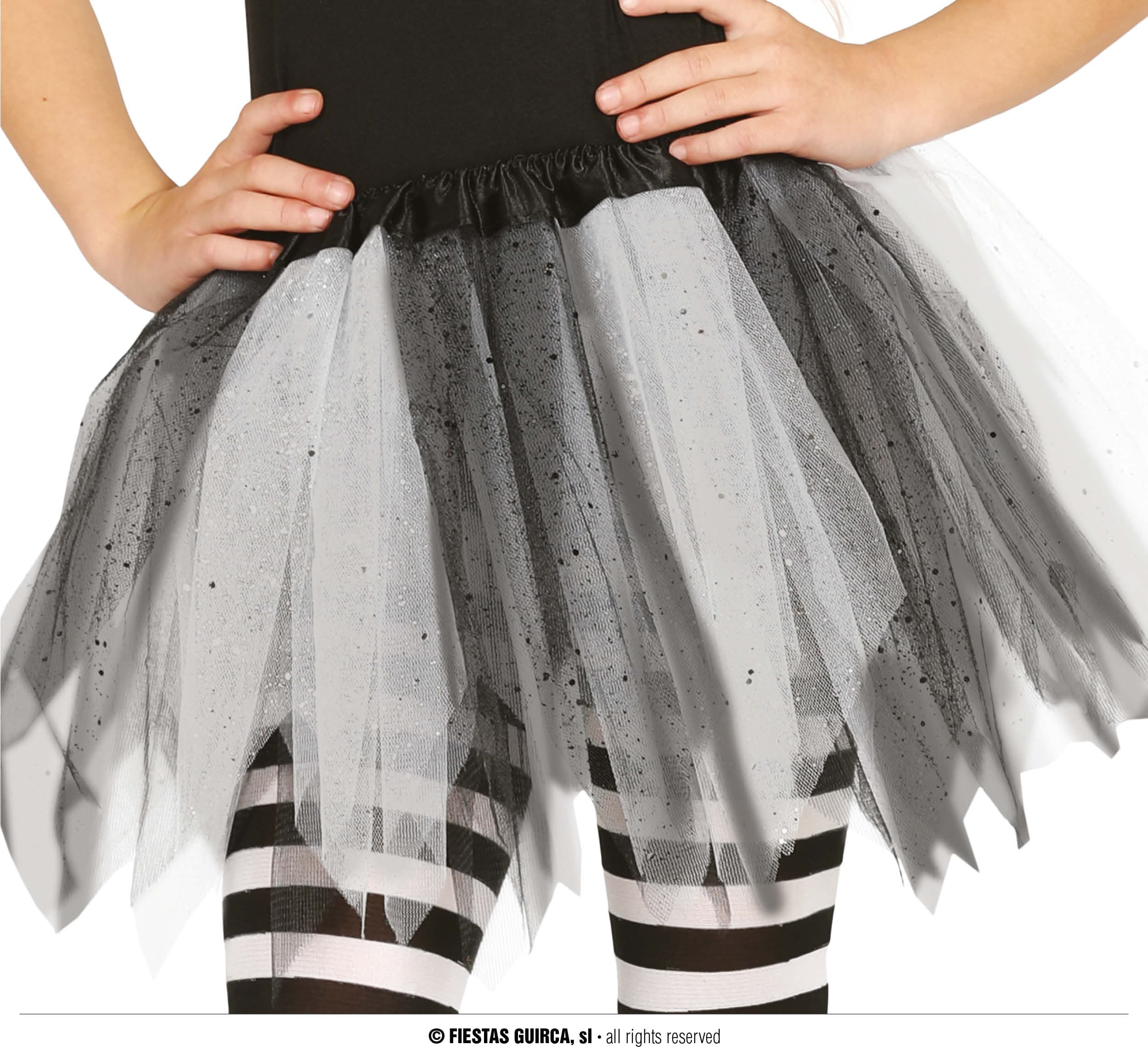 Sort/hvid tutu til børn, 30 cm