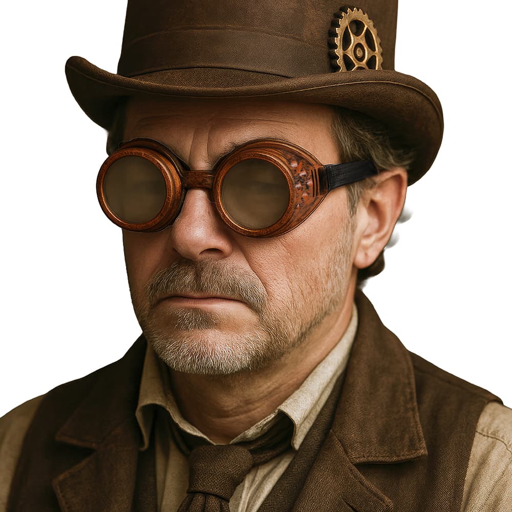 Steampunk-briller, ca. 23,2 cm
