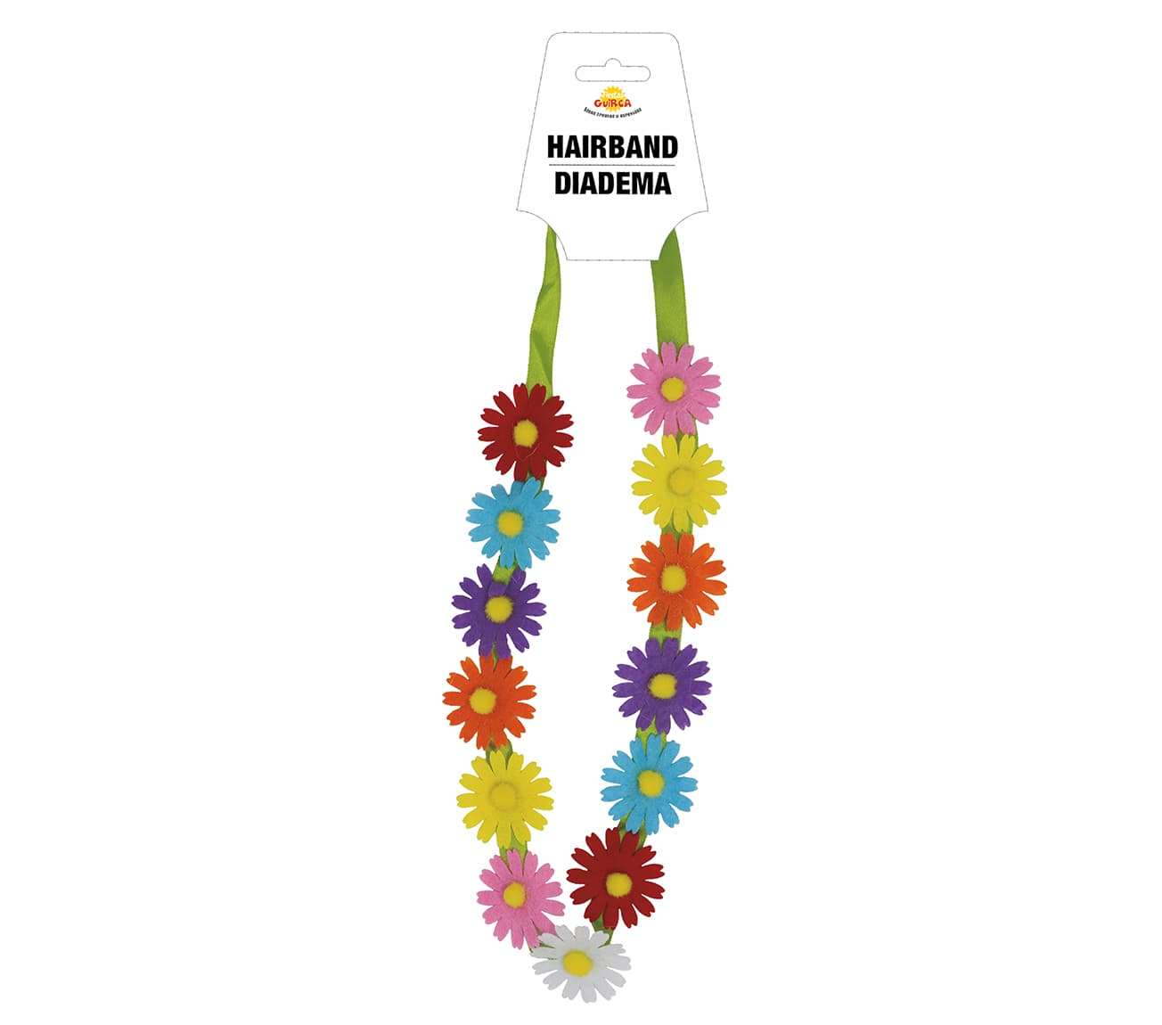 Hårbøjle med flerfarvede blomster