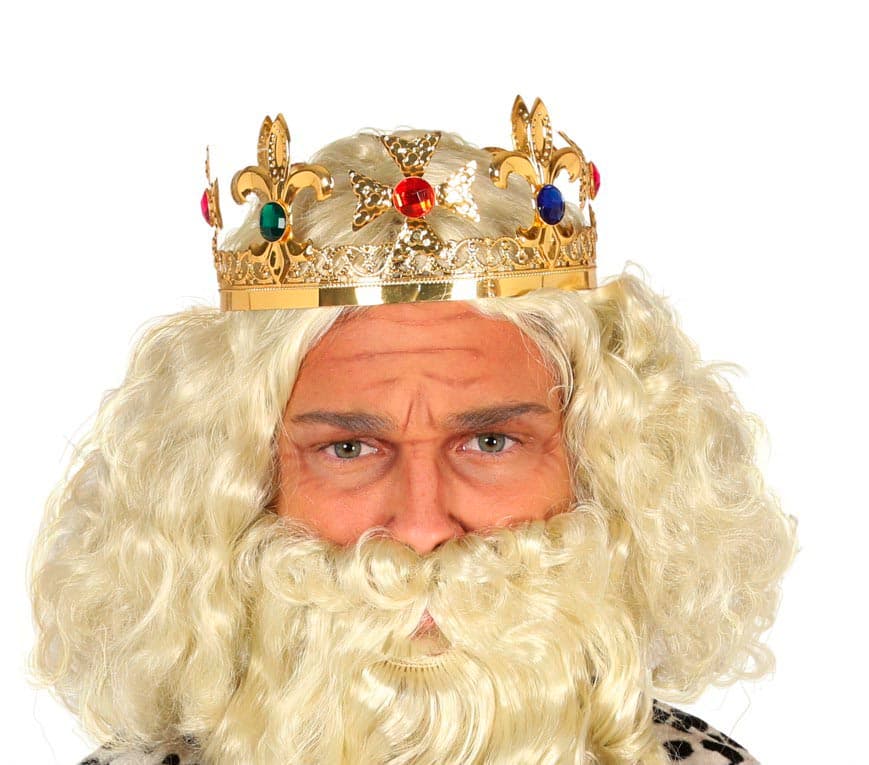 Gylden kongekrone i metal