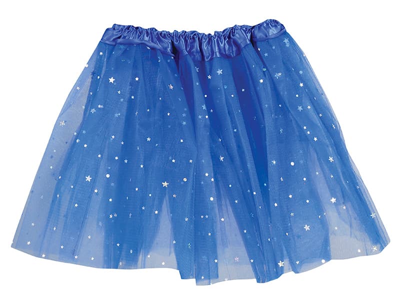 Blå tutu med stjerner 30 cm
