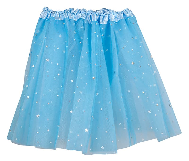 Himmelblå tutu med stjerner 30 cm