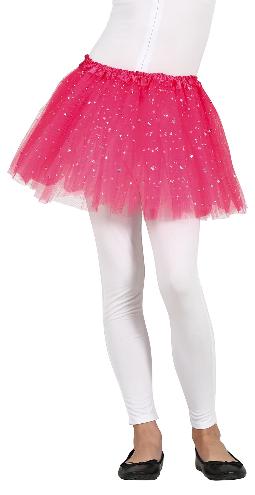 Fuchsiafarvet tutu med stjerner 30 cm