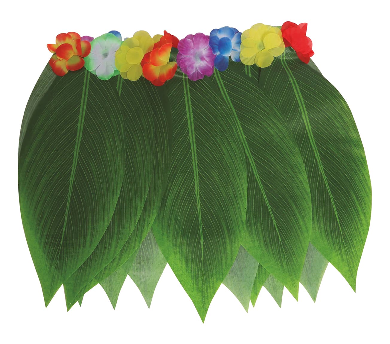 Hawaii-skørt med blade, 38 cm