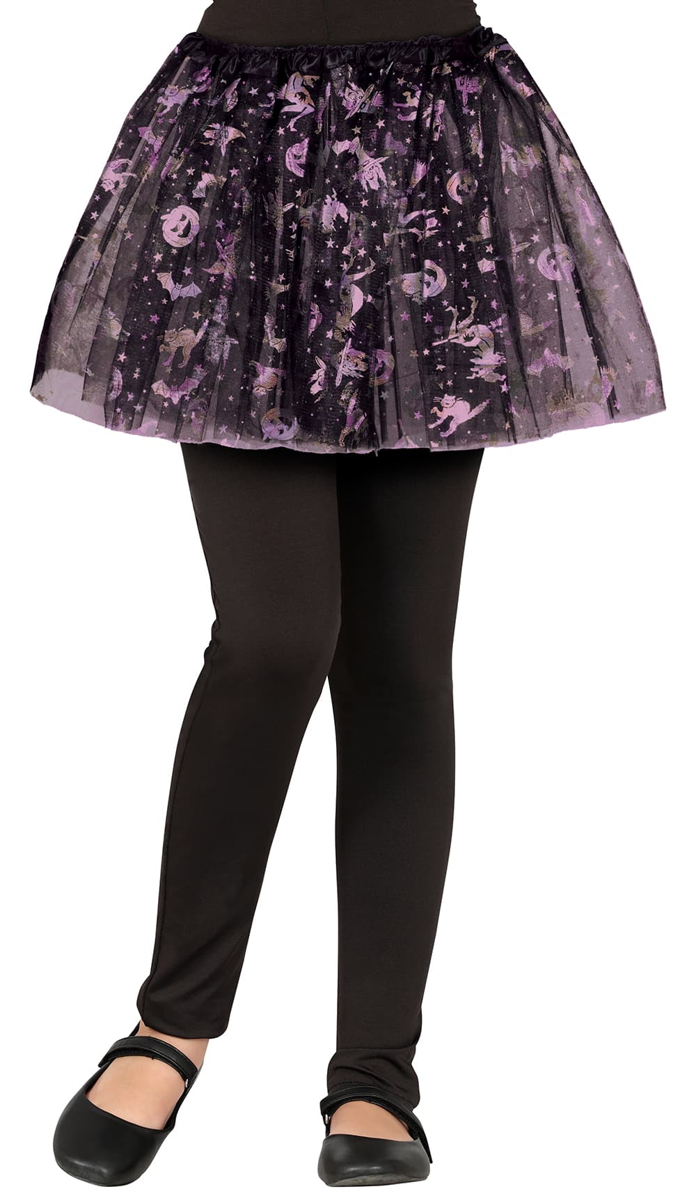 Sort og lilla halloween-tutu til børn, 30 cm