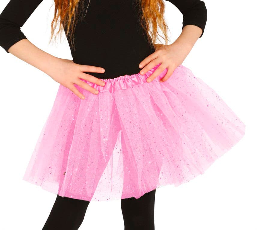 Lyserød tutu med glimmer 30 cm