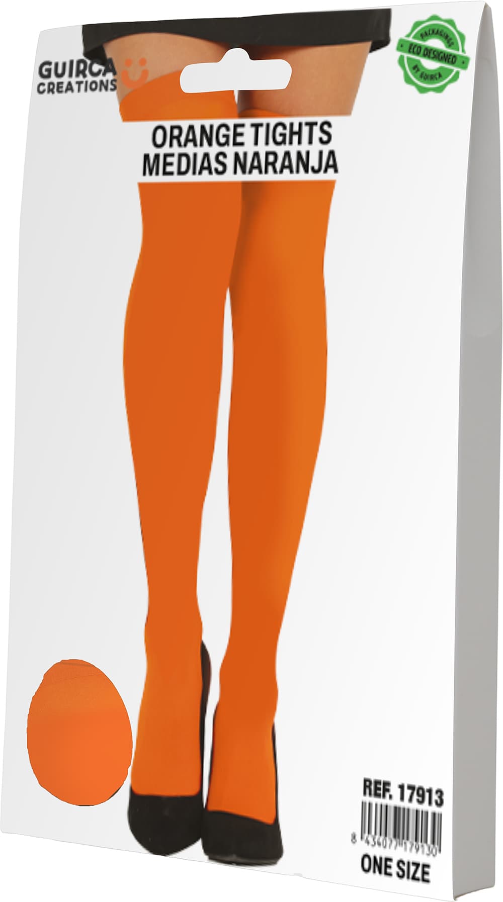 Orange lårhøje strømper