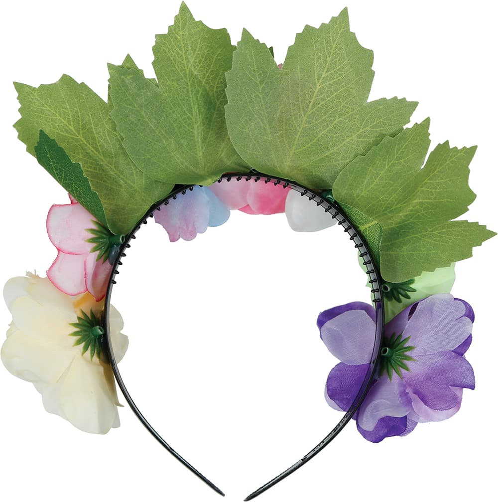 Flerfarvet hårbånd med blomster