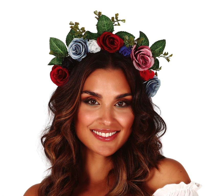 Blomsterhårbånd med blade