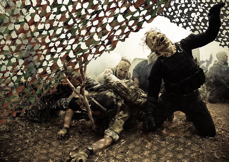 Camouflagestof, 180 × 70 cm