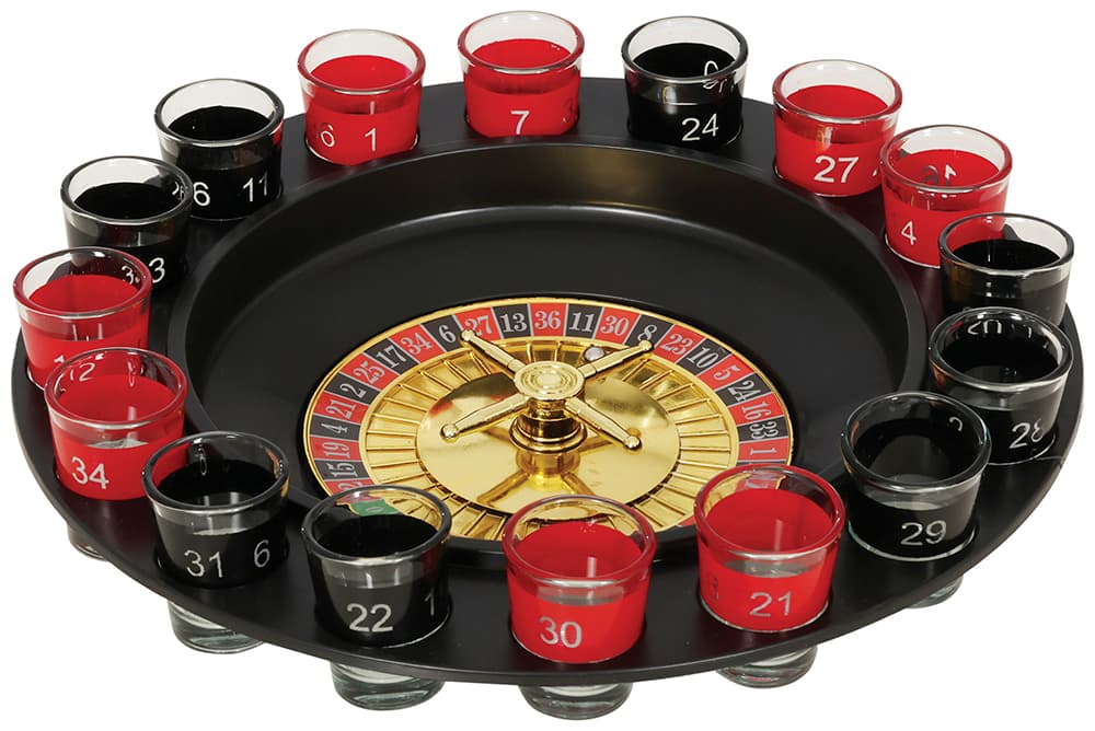 Roulette-drikkespil 29 cm, 16 glas × 4,5 cm