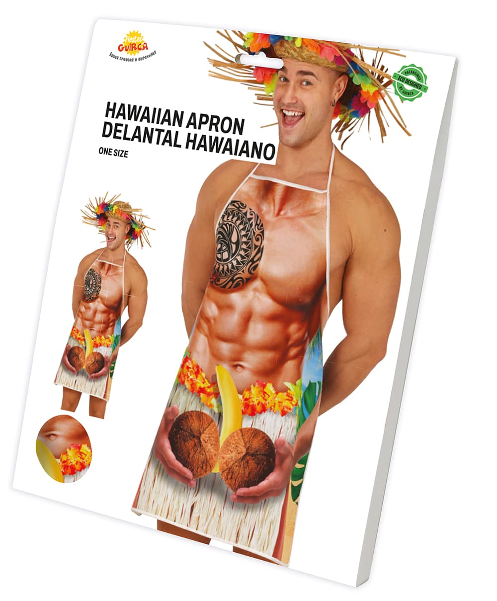 Sjovt hawaii-forklæde til herrer