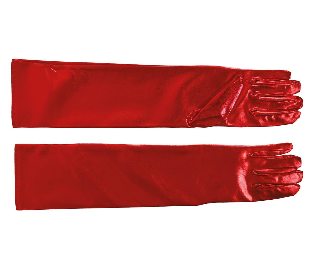 Metalliske handsker, 44 cm, rød
