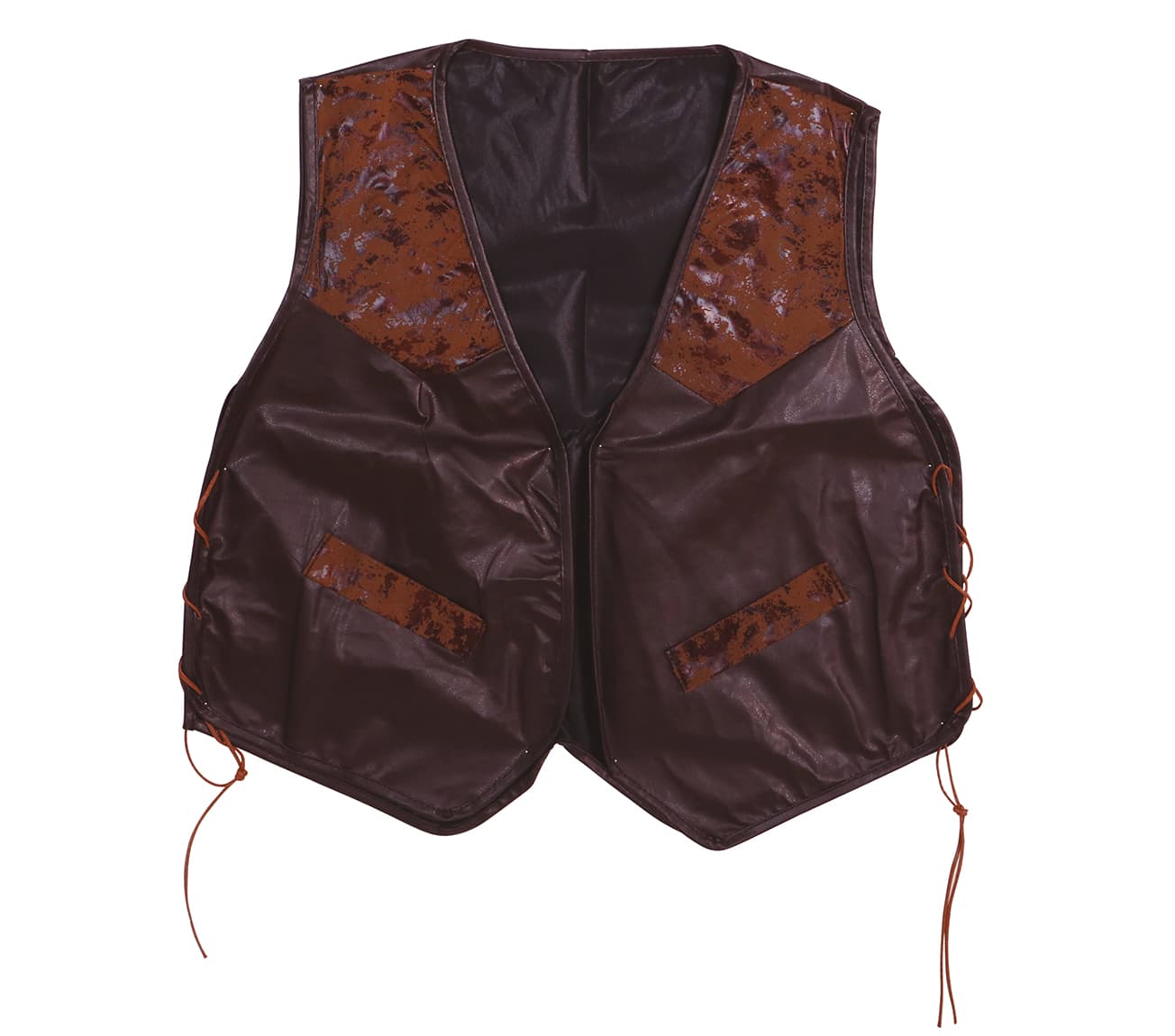 Brun vest i læderimitation