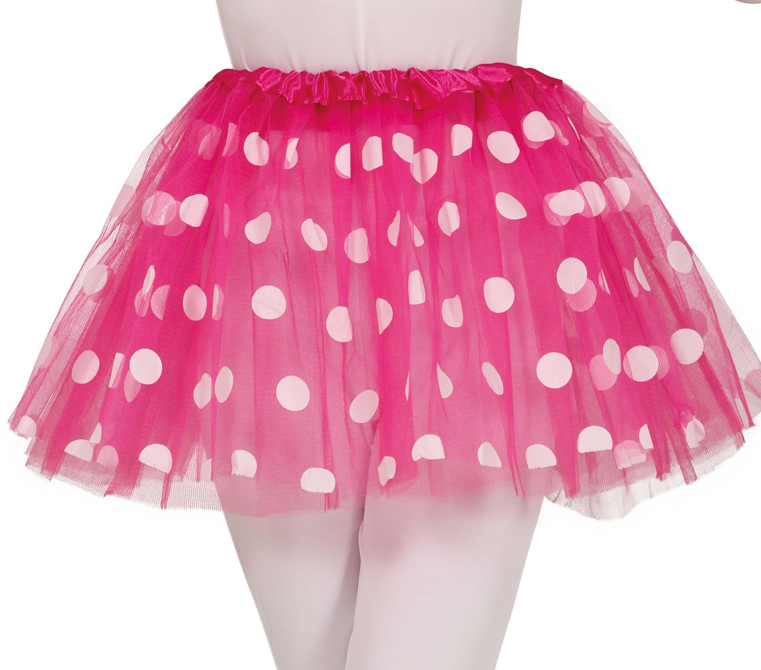 Lyserød tutu med prikker 30 cm, til børn