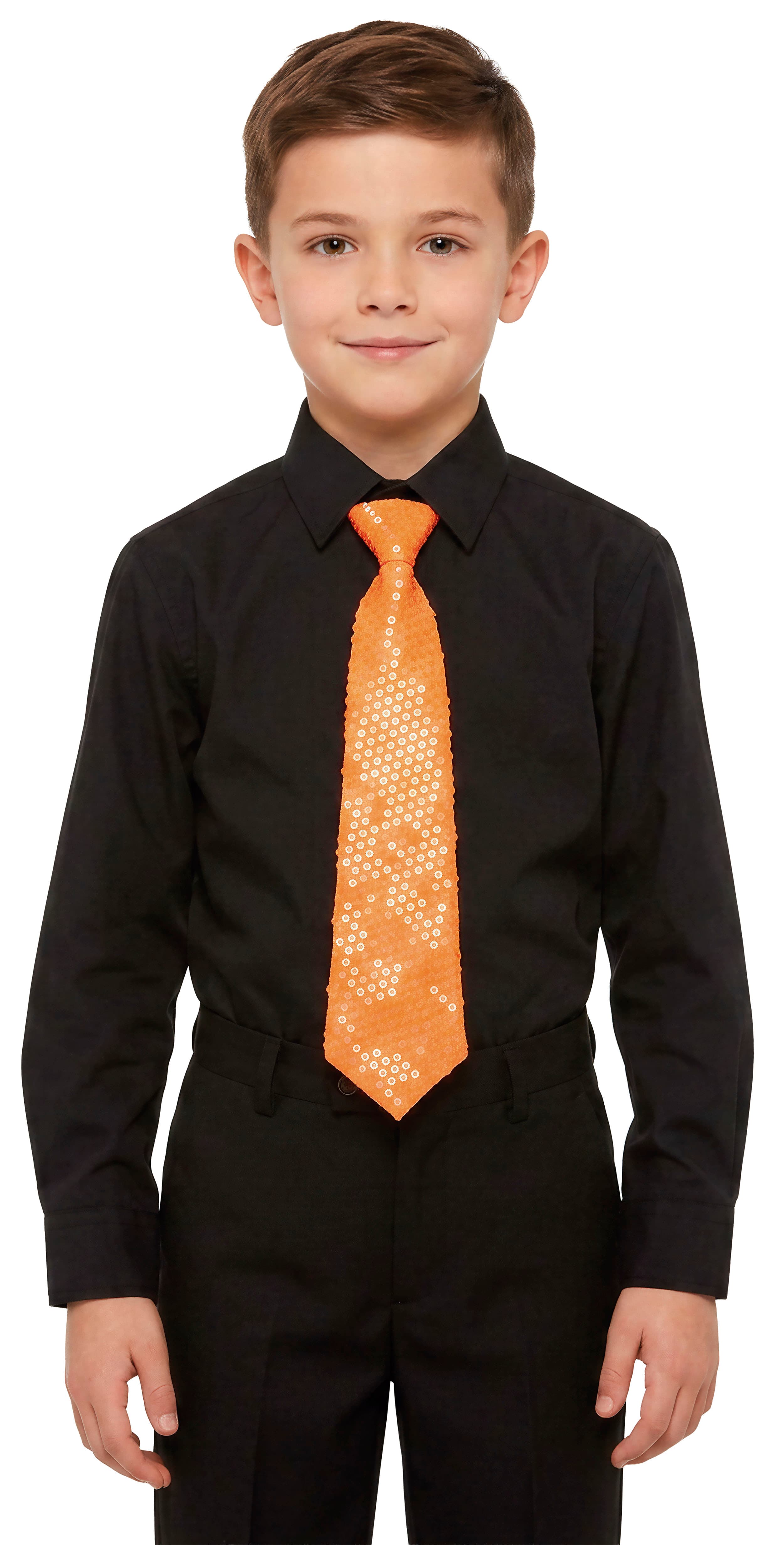 Neonorange pailletslips 37 cm