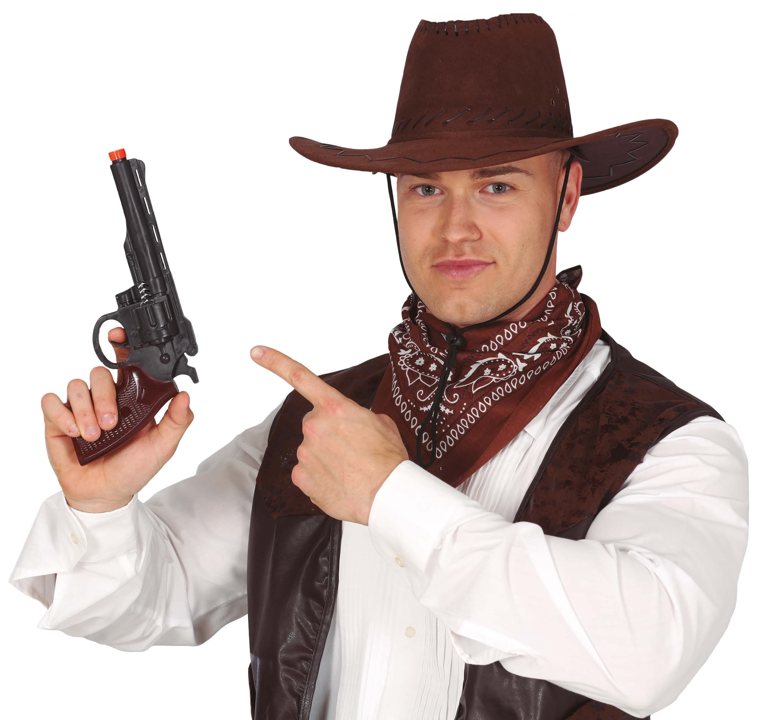 Sort cowboypistol, 30 cm
