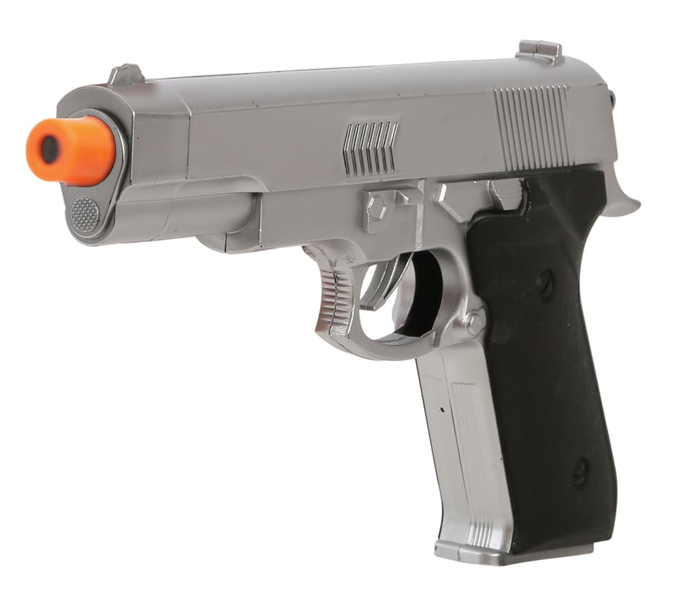 Sølvfarvet pistol 24 cm