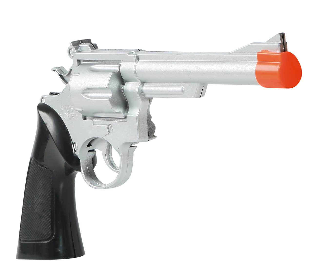 Sølvfarvet cowboypistol 32 cm