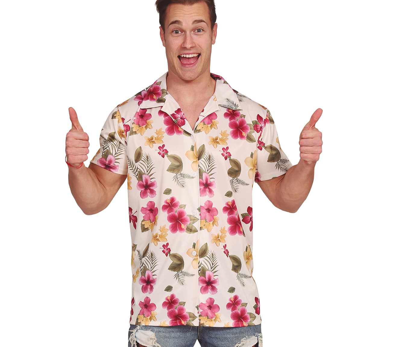 Hawaiiskjorte med blomster til herrer