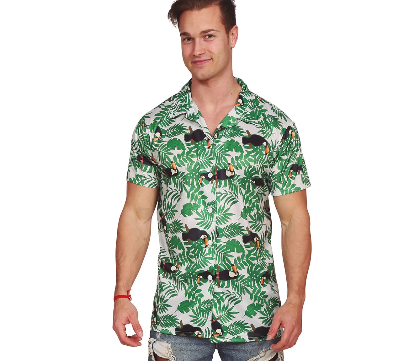 Hawaiiskjorte med palmer til herrer