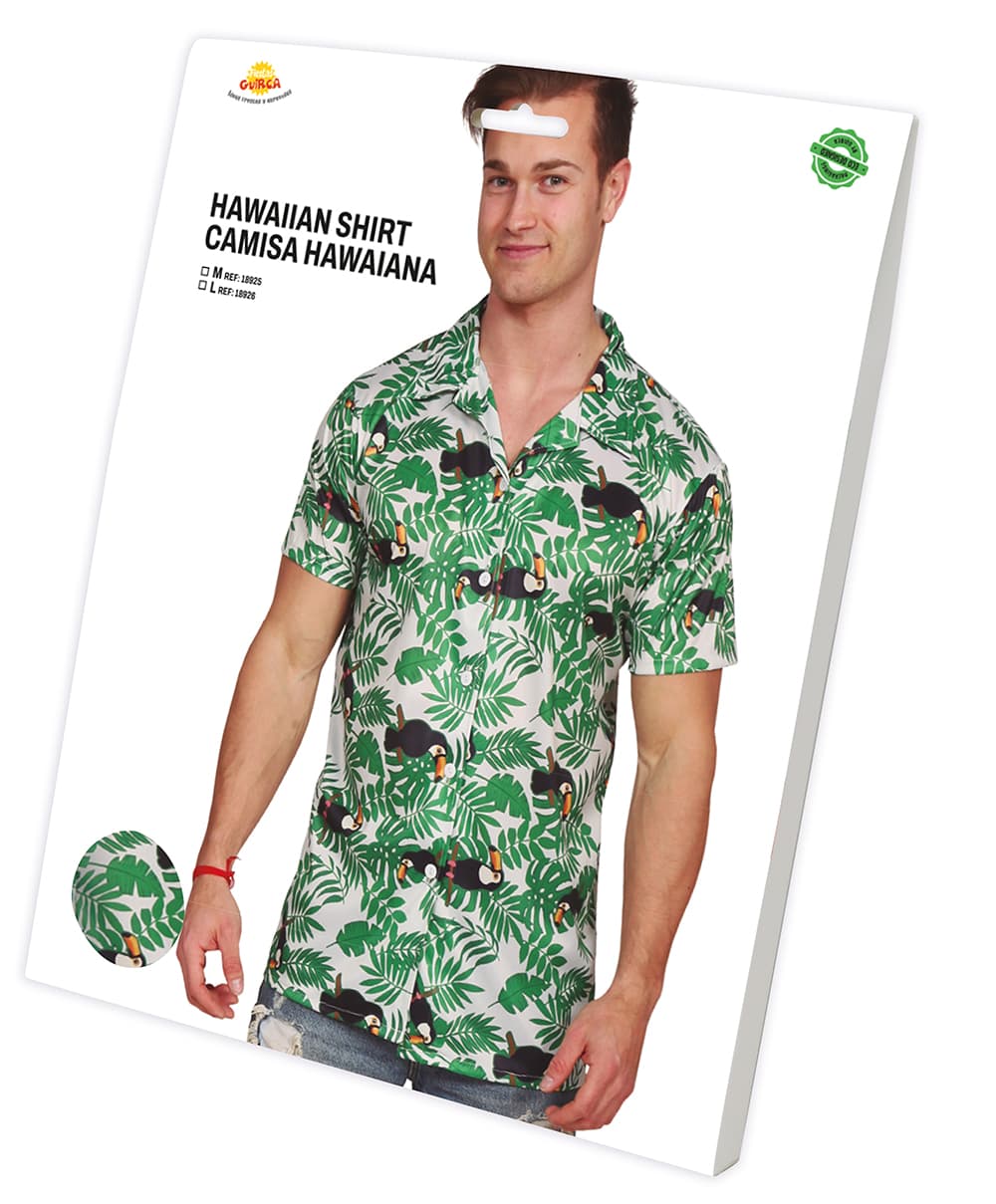 Hawaiiskjorte med palmer til herrer