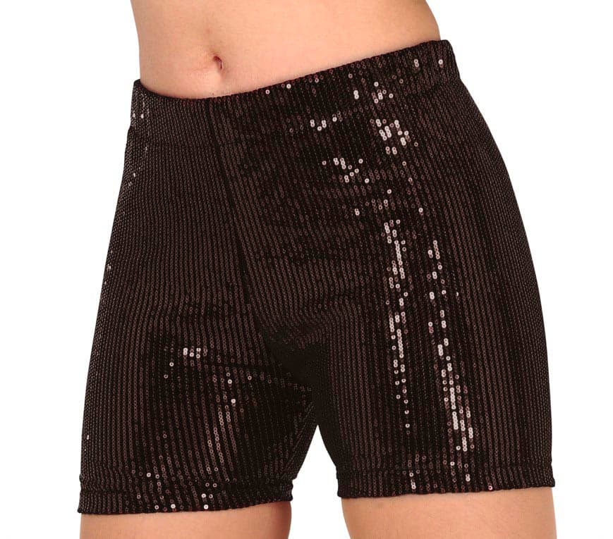 Sorte pailletshorts 42-44