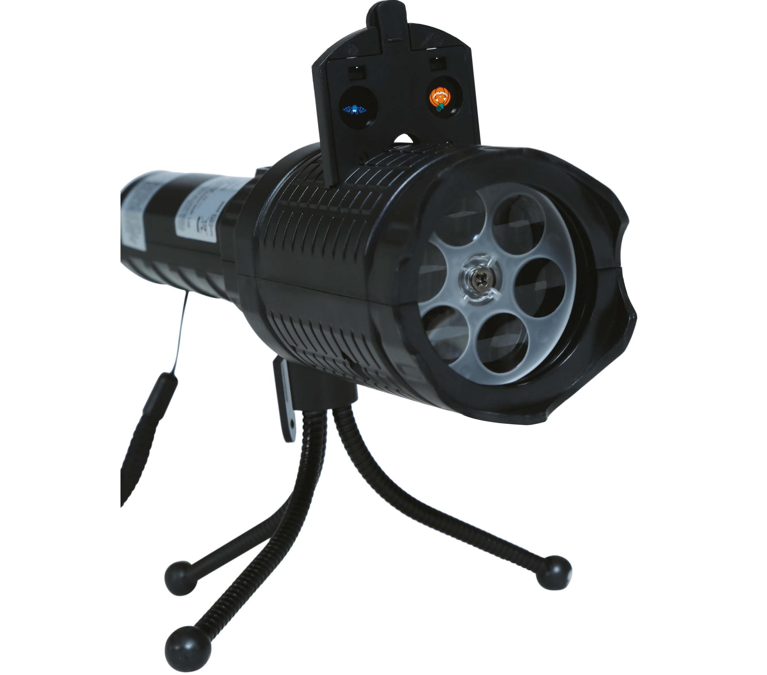 LED-projektor 22 cm med stativ, batteri/USB