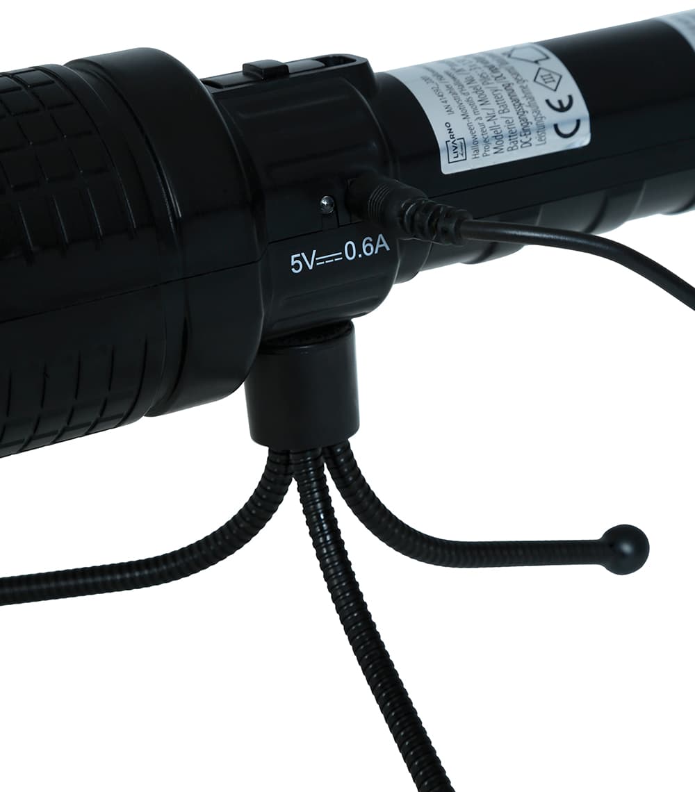 LED-projektor 22 cm med stativ, batteri/USB