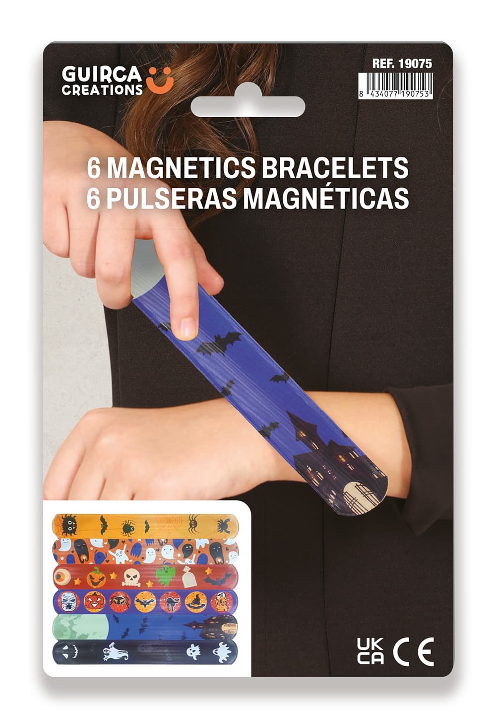 6 assorterede magnetiske halloweenarmbånd