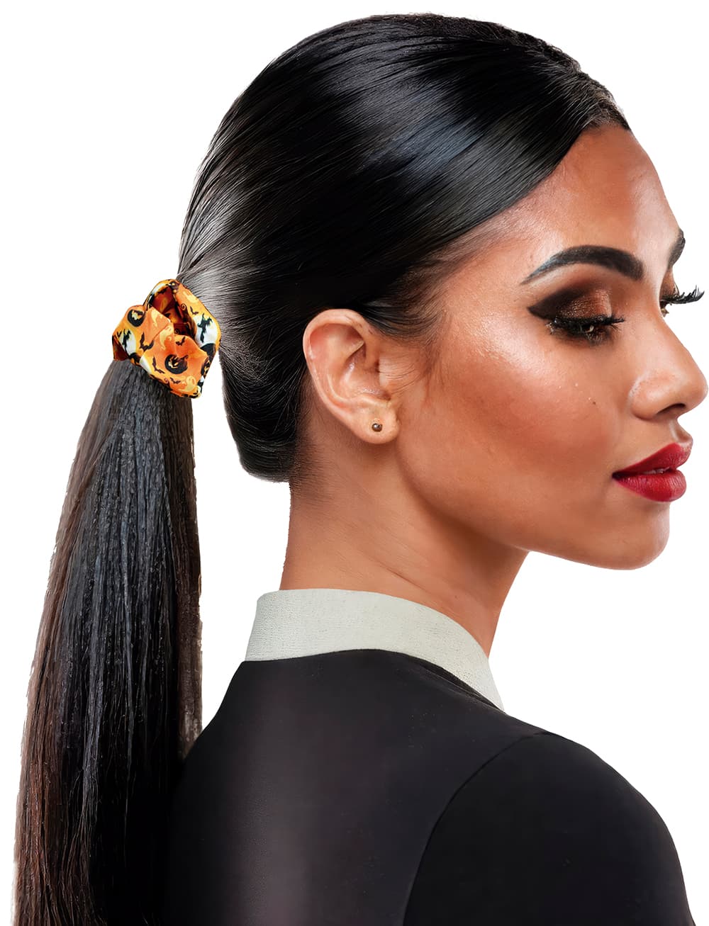 Orange scrunchie med græskar