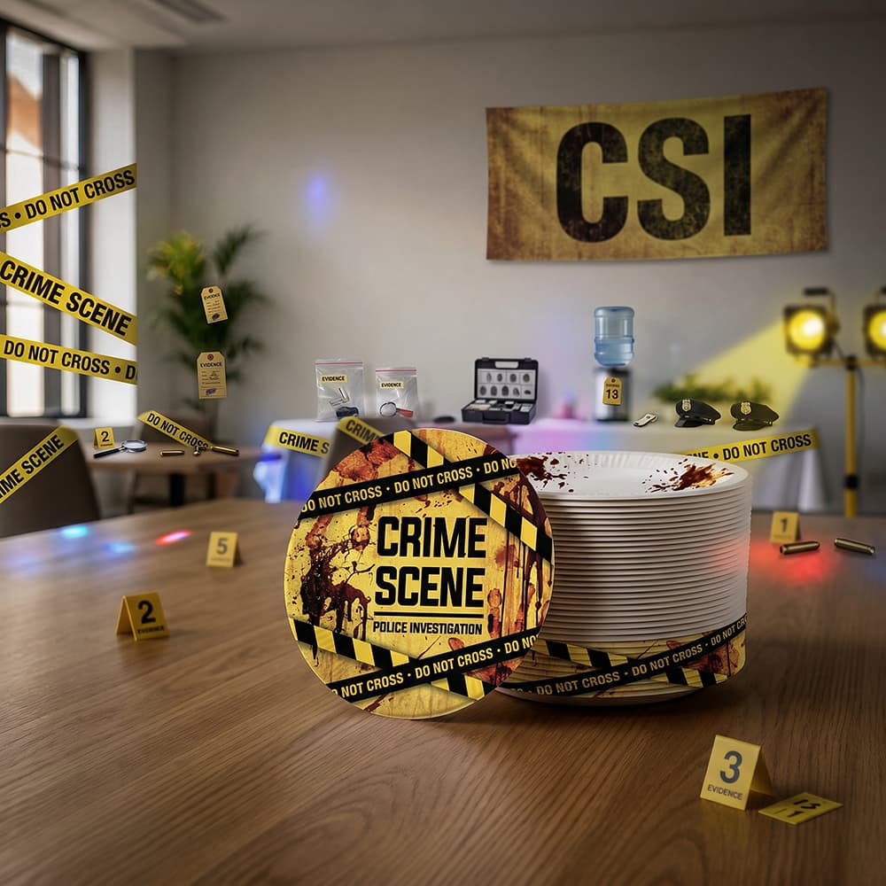 Pose med 6 Crime Scene-tallerkener, 23 cm