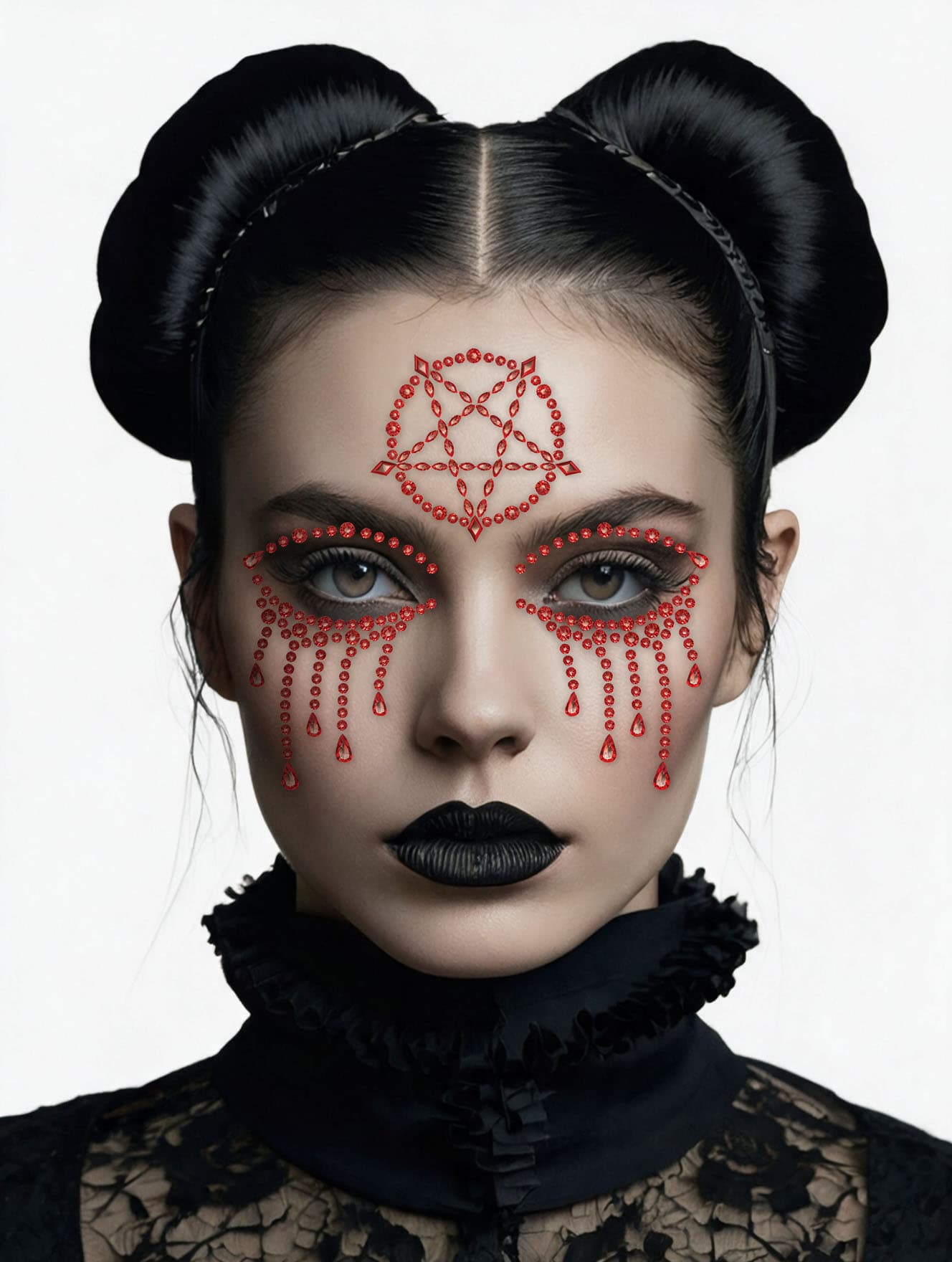 Selvklæbende sataniske ansigtssmykker, 13 × 15 cm