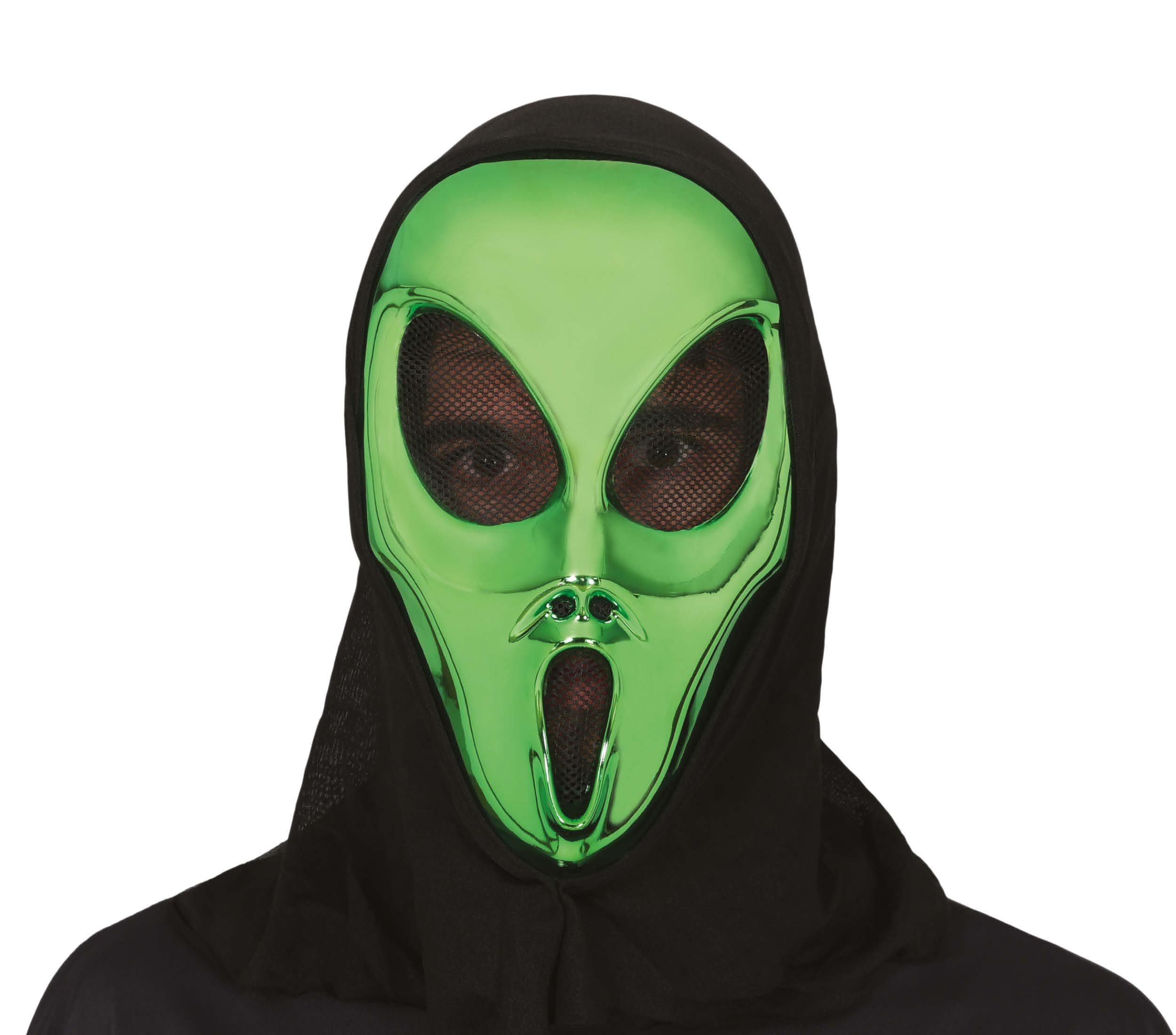 Alien-maske med hætte, PVC