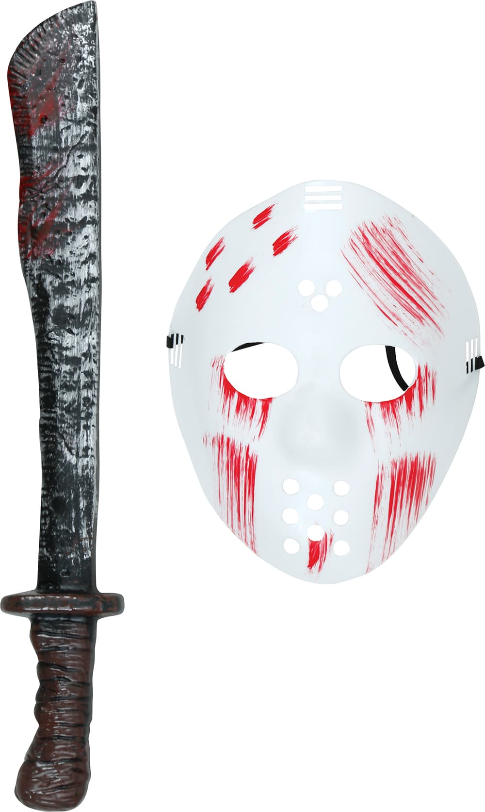 Hvid maske med machete, PVC