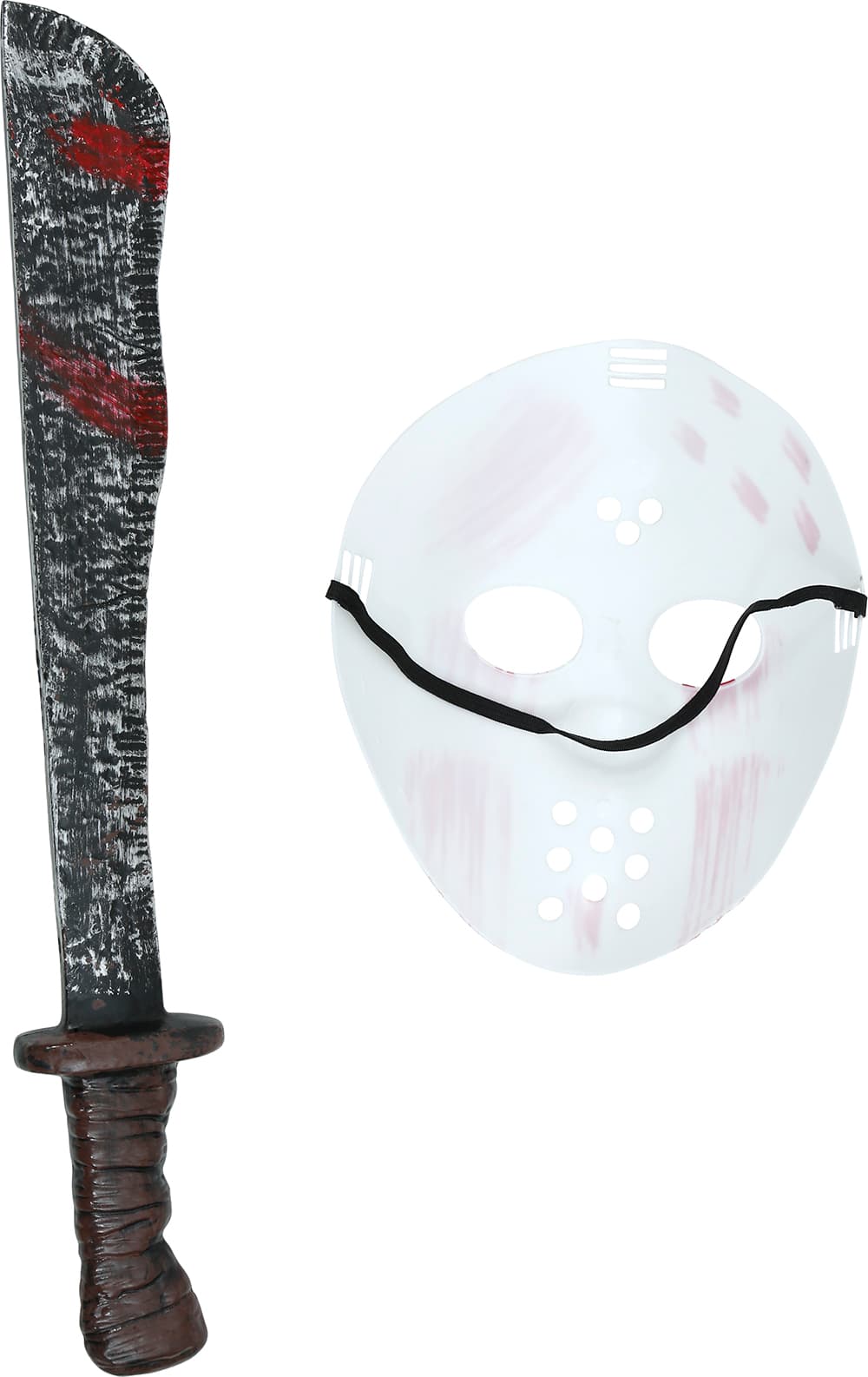 Hvid maske med machete, PVC