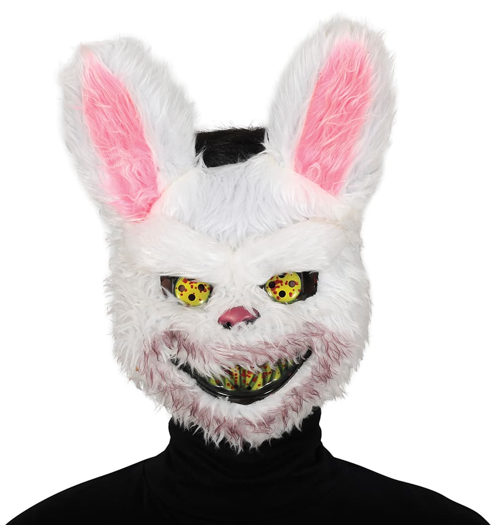 Horror-kaninmaske med pels, PVC