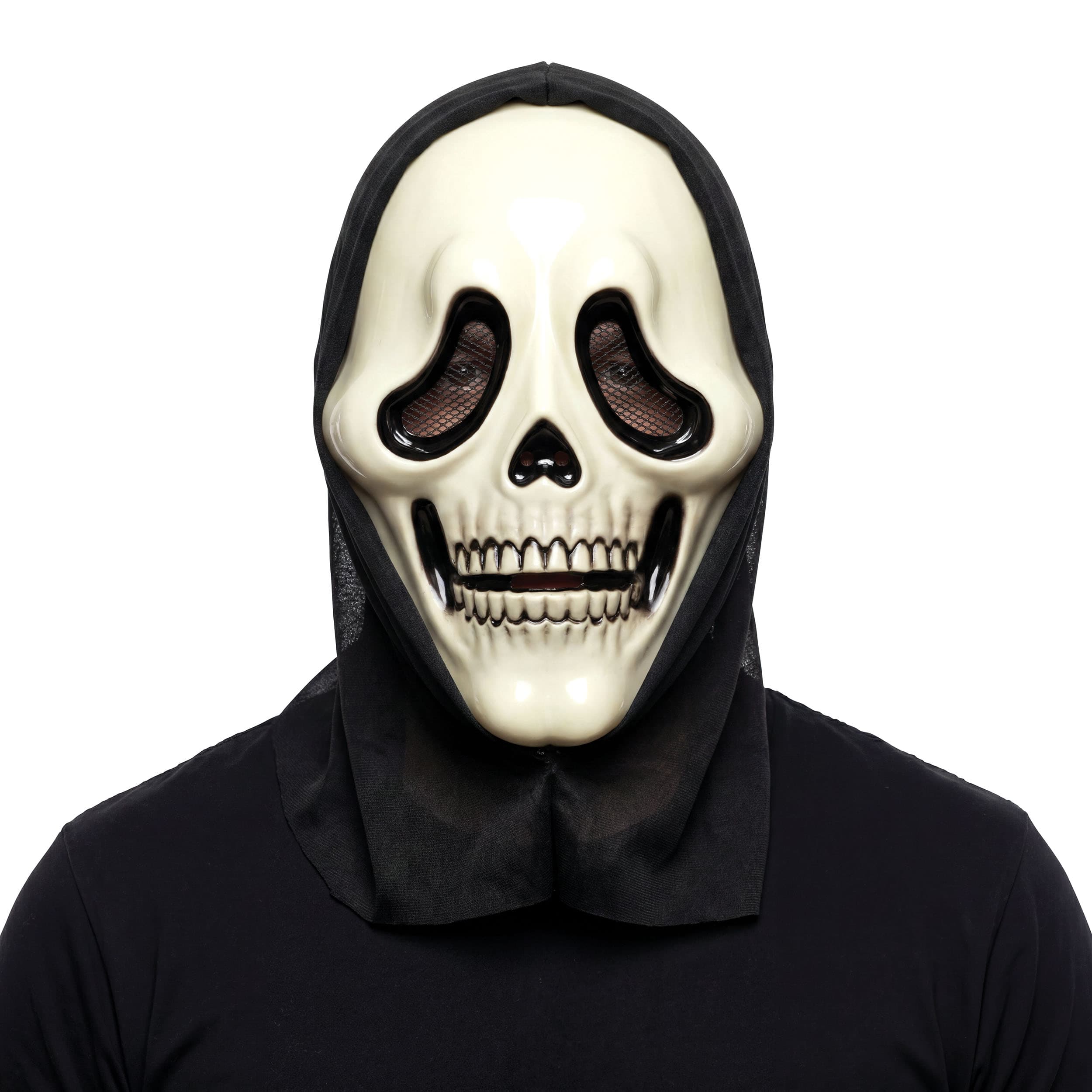 Dræberkraniemaske med hætte, PVC