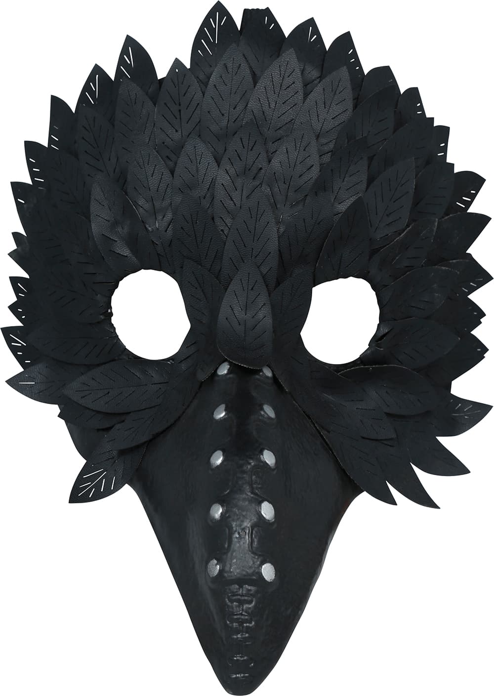 Sort maske med fjer, PVC