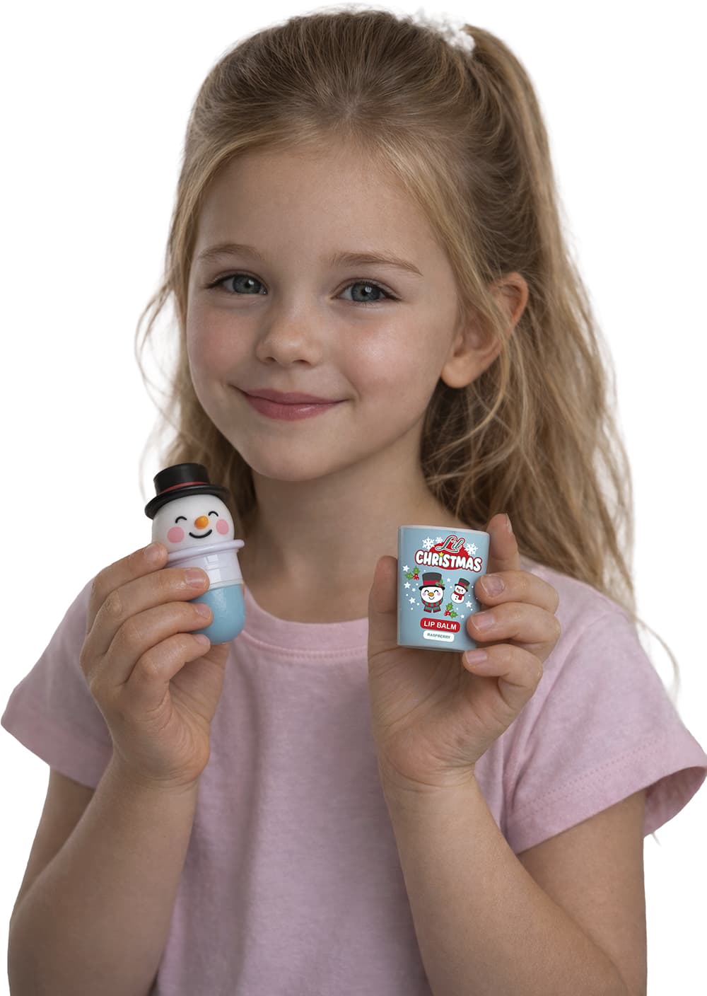 Lil Xmas læbepomade til børn, assorterede motiver, grøn, blå og rød