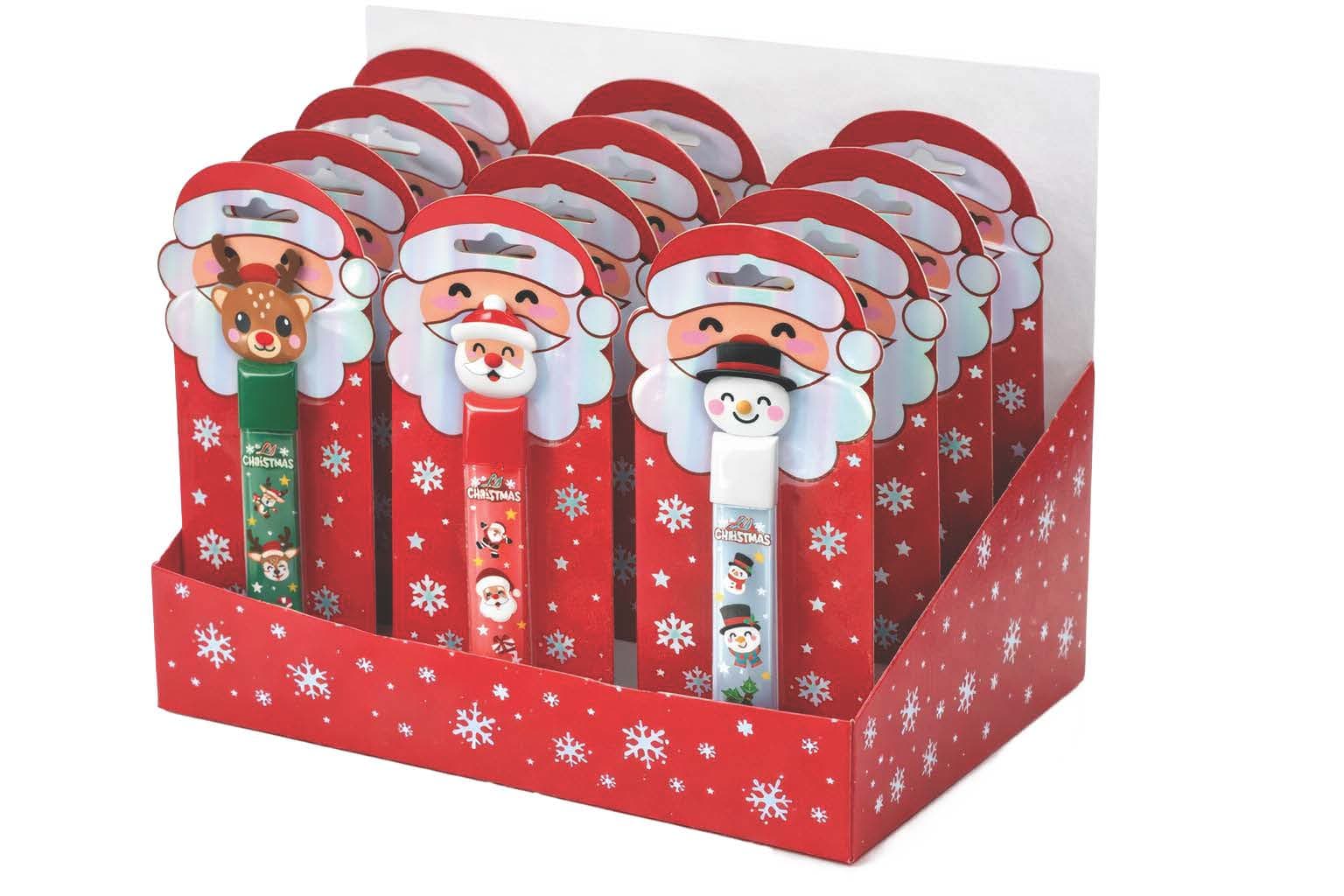 Lil Xmas lipgloss til børn, assorterede motiver, grøn, blå og rød
